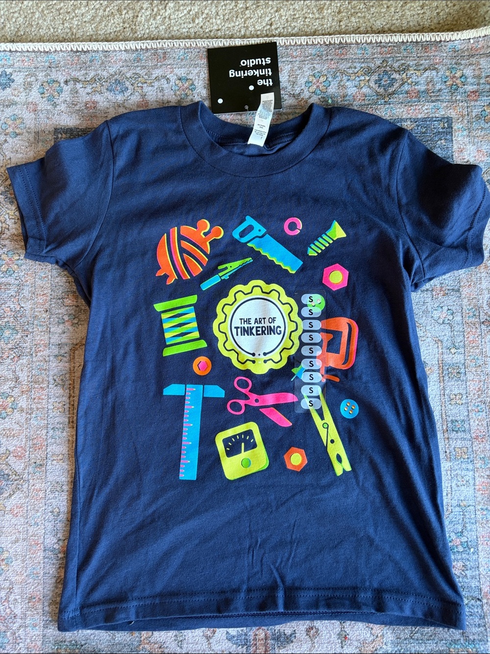 NWT! Neon ‘The art of thinking’ Navy Blue Kids Tee